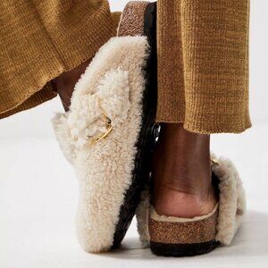 NWT Birkenstock Boston Shearling Big Buckle Clog 38 EU 7 7.5